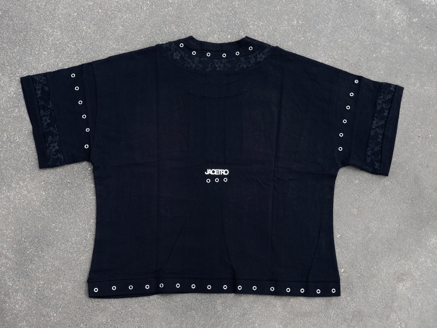 METAL LACE T-SHIRT BLACK/BLACK