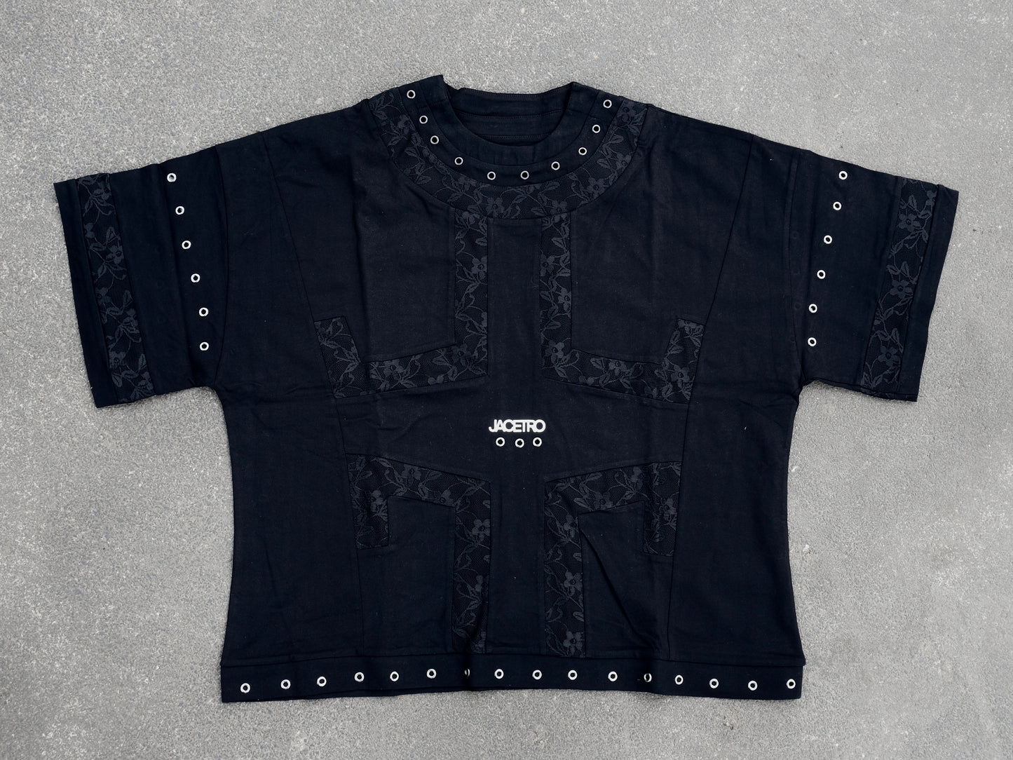 METAL LACE T-SHIRT BLACK/BLACK