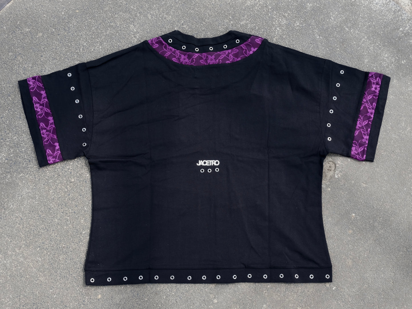 METAL LACE T-SHIRT BLACK/PURPLE